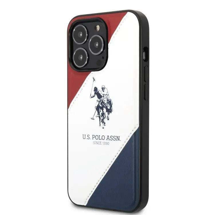 Çexol U.S. Polo ASSN Double Horse Embossed Logo PU Leather Tricolor Apple iPhone 14 Pro üçün - 1967000023639