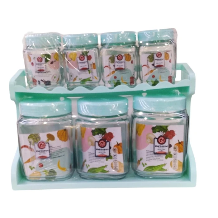 Набор емкостей для хранения специй Green PC-0100, прозрачный/зеленый, 7 шт Набор емкостей для хранения специй Green PC-0100, прозрачный/зеленый, 7 шт