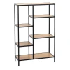Стеллаж JYSK Trappedal 5 полок, 70x30x109 см, коричневый/чёрный