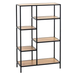 Стеллаж JYSK Trappedal 5 полок, 70x30x109 см, коричневый/чёрный Стеллаж JYSK Trappedal 5 полок, 70x30x109 см, коричневый/чёрный