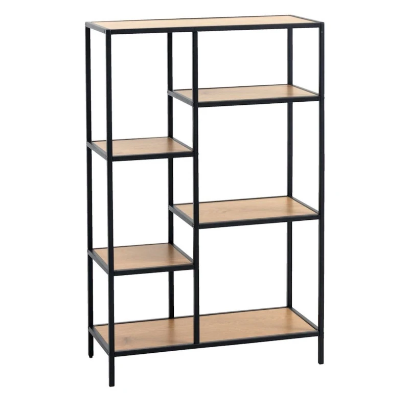 Стеллаж JYSK Trappedal 5 полок, 70x30x109 см, коричневый/чёрный