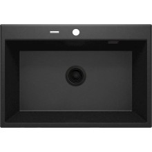 Mətbəx çanağı Deante Eridan ZQE_G103, qranit, qara, 70x52x21 sm