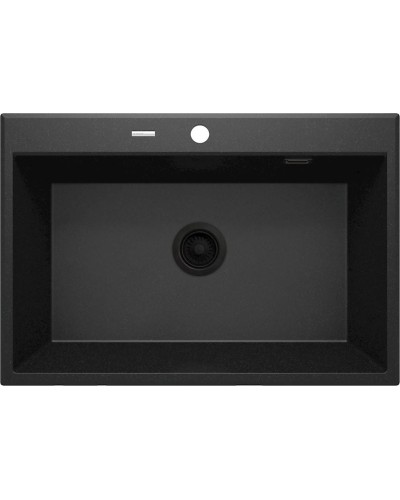 Mətbəx çanağı Deante Eridan ZQE_G103, qranit, qara, 70x52x21 sm