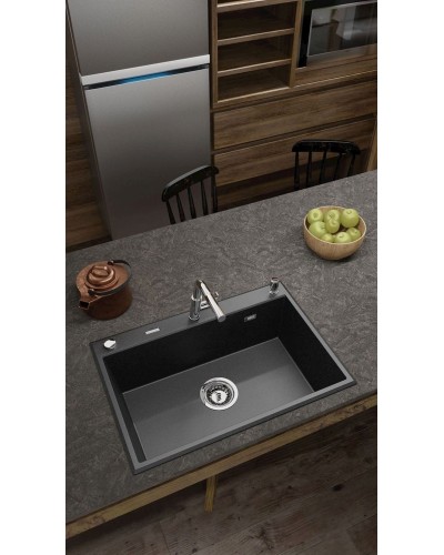 Mətbəx çanağı Deante Eridan ZQE_G103, qranit, qara, 70x52x21 sm