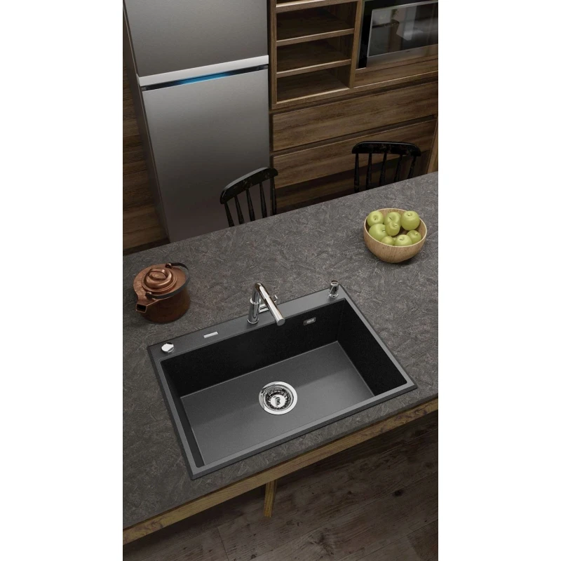 Mətbəx çanağı Deante Eridan ZQE_G103, qranit, qara, 70x52x21 sm