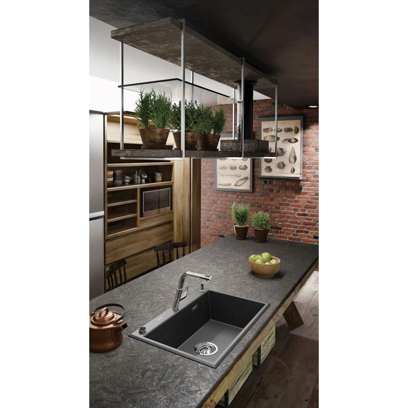 Mətbəx çanağı Deante Eridan ZQE_G103, qranit, qara, 70x52x21 sm