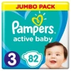 Bez Pampers Jumbo Pack Active Baby Midi, ölçü 3, 6-10 kq, 82 əd