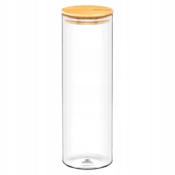 Банка для хранения Wilmax Thermo Glass WL-888507, 1500 мл, стекло/бамбук, прозрачный