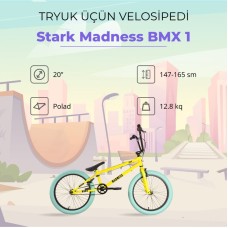 Velosiped Stark Madness BMX 1, mavi/sarı, 20