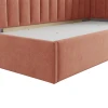 Односпальная кровать Art_tek_yataq 76, ламинат/текстиль, оранжевая, 200x85x90 см