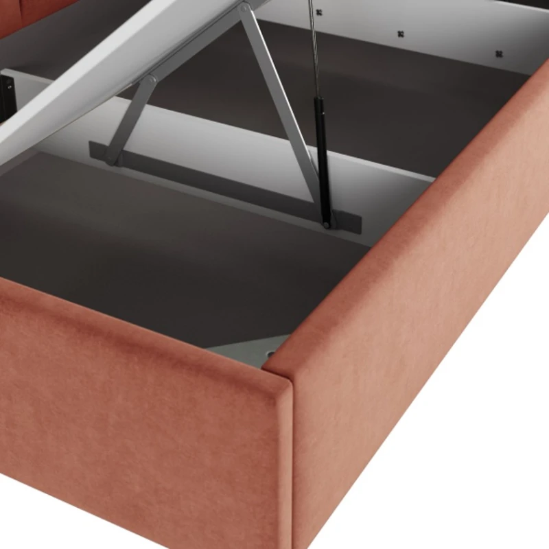 Односпальная кровать Art_tek_yataq 76, ламинат/текстиль, оранжевая, 200x85x90 см