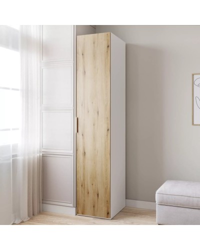 Şkaf Art Mebel 19, 210x40x45 sm, laminat, ağ/qəhvəyi