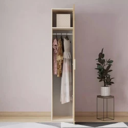 Шкаф Art Mebel 19, 210x40x45 см, ламинат, белый/коричневый