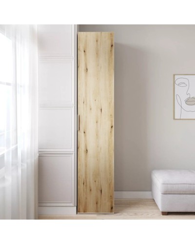 Şkaf Art Mebel 19, 210x40x45 sm, laminat, ağ/qəhvəyi