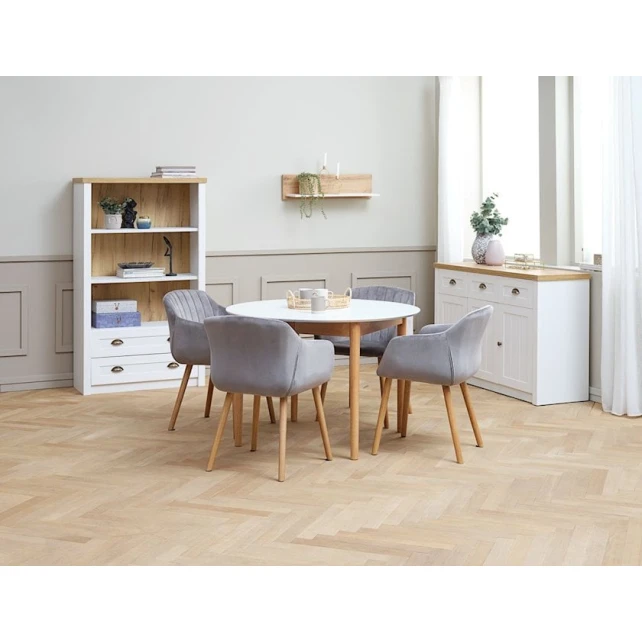 Обеденный стол JYSK Marstrand, 110x200x75 см, светло-коричневый/белый Обеденный стол JYSK Marstrand, 110x200x75 см, светло-коричневый/белый