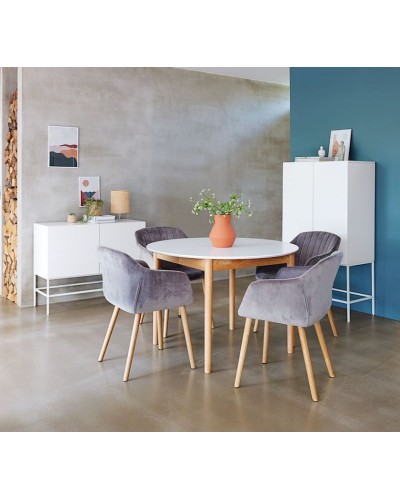 Nahar masası JYSK Marstrand, 110x200x75 sm, açıq qəhvəyi/ağ