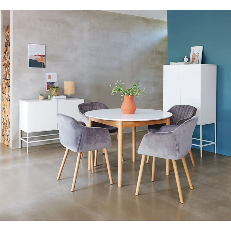 Обеденный стол JYSK Marstrand, 110x200x75 см, светло-коричневый/белый Обеденный стол JYSK Marstrand, 110x200x75 см, светло-коричневый/белый