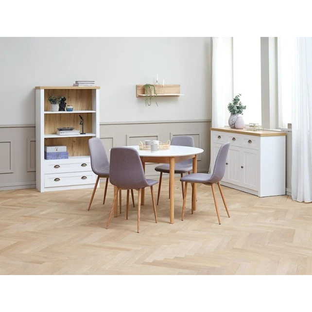 Обеденный стол JYSK Marstrand, 110x200x75 см, светло-коричневый/белый Обеденный стол JYSK Marstrand, 110x200x75 см, светло-коричневый/белый