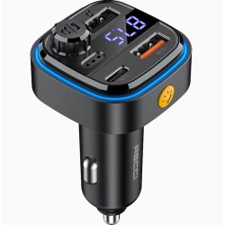 Avtomobil üçün FM transmitter Recci Bluetooth LED USBx2 USB-C QC 3.1A