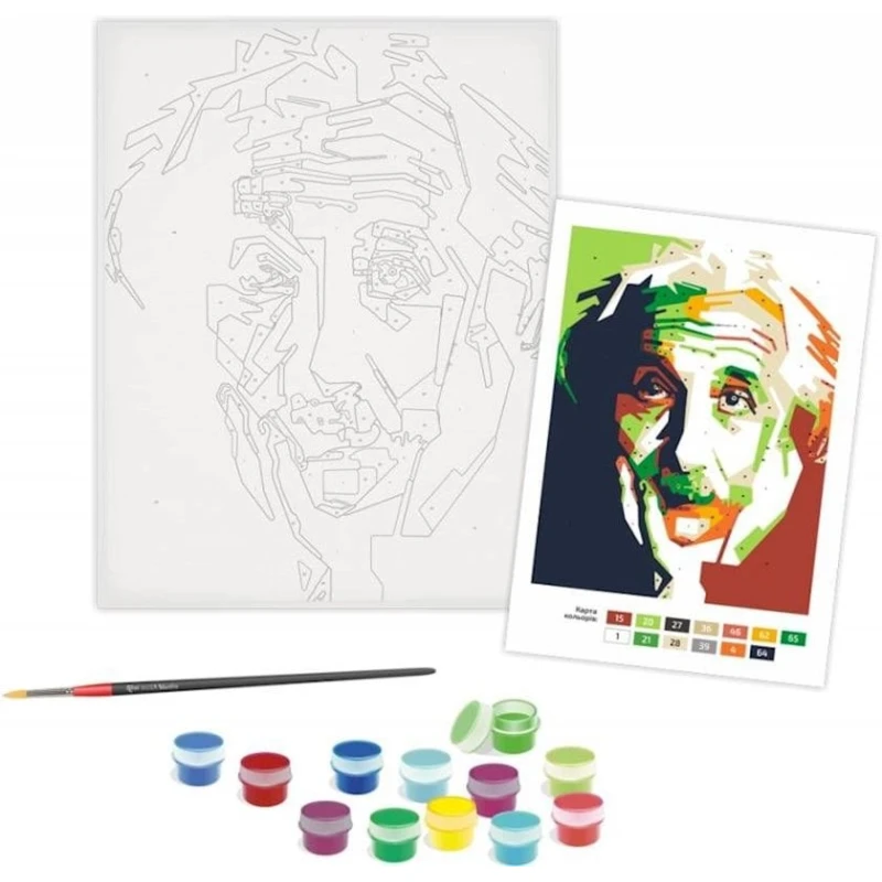 Nömrələr ilə akril rəsm Rosa Start Albert Eynşteyn, 35х45