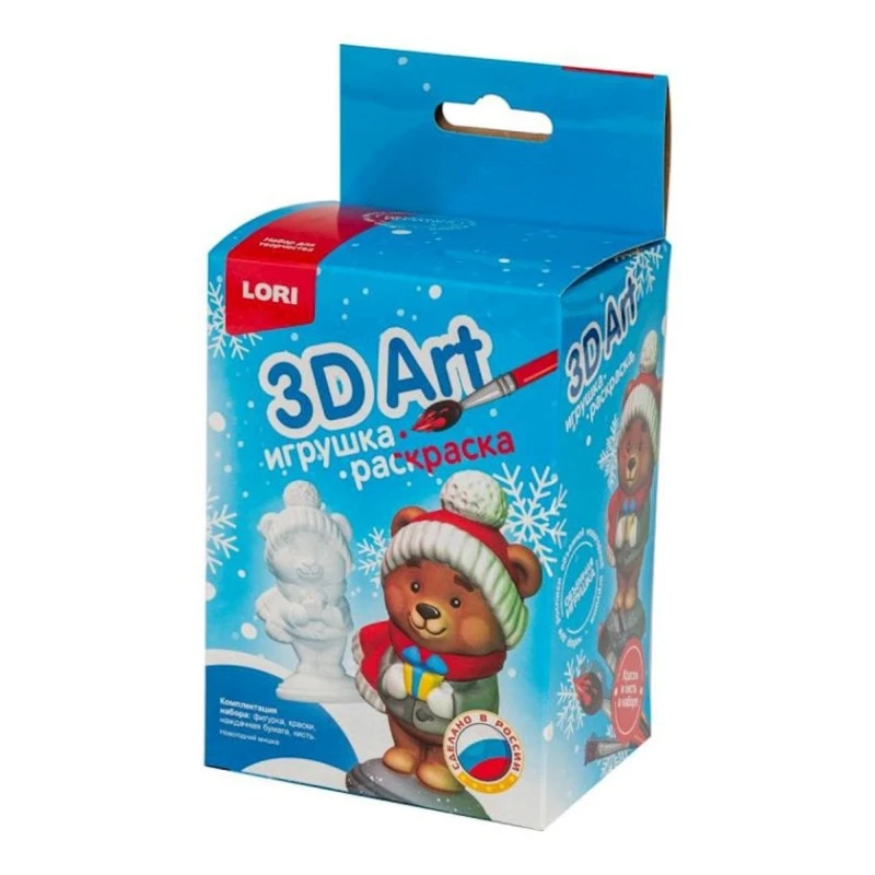 Набор для росписи Lori 3D Art Новогодний Мишка Набор для росписи Lori 3D Art Новогодний Мишка
