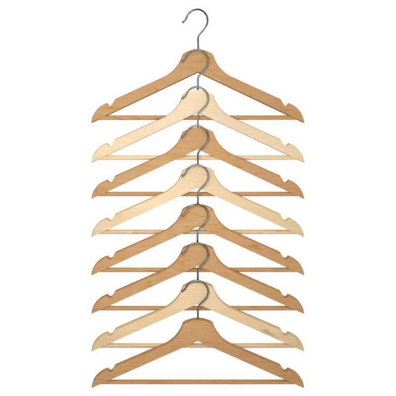 Набор плечиков IKEA Bumerang, 43 см, дерево/сталь, 8 шт, коричневый Набор плечиков IKEA Bumerang, 43 см, дерево/сталь, 8 шт, коричневый