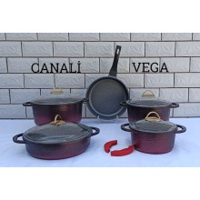 Qazan dəsti Canali Vega 00009, 9 parça, bənövşəyi