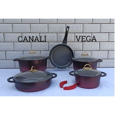 Qazan dəsti Canali Vega 00009, 9 parça, bənövşəyi