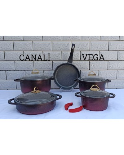 Qazan dəsti Canali Vega 00009, 9 parça, bənövşəyi
