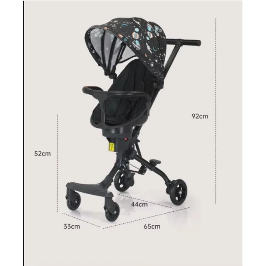 Детская коляска GS_A2 Космос, черная