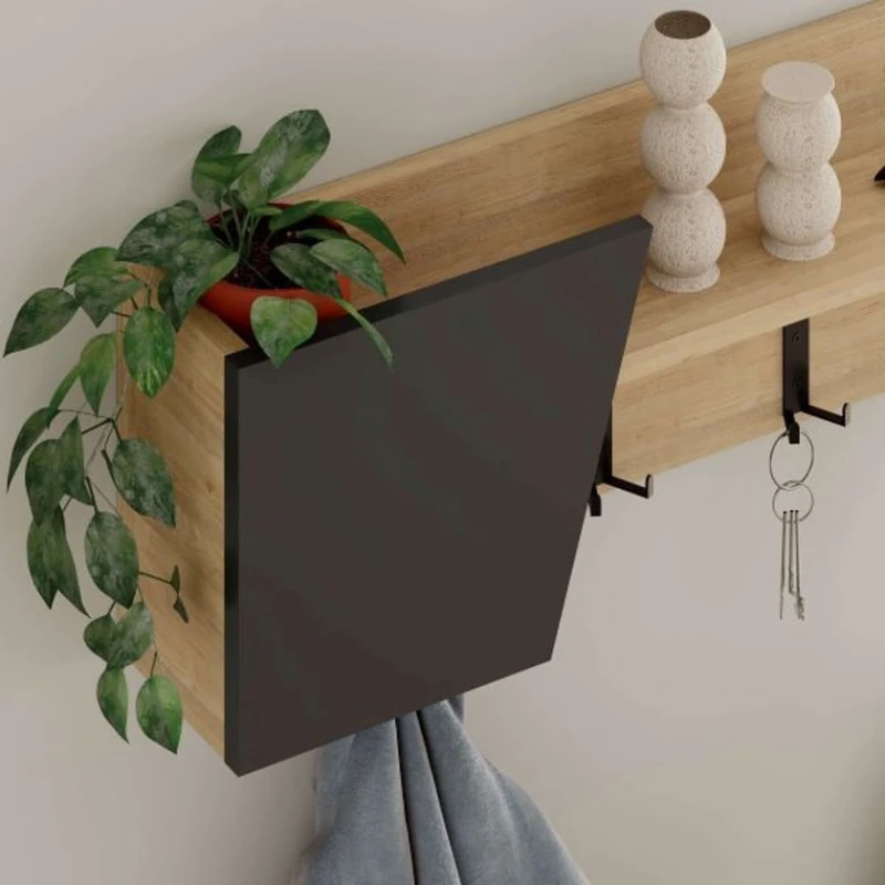 Вешалка Art_asilqan_14, ламинат, коричневая, 20х80 см