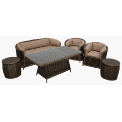 Комплект садовой мебели Palermo, 6 предметов, коричневый Комплект садовой мебели Palermo, 6 предметов, коричневый