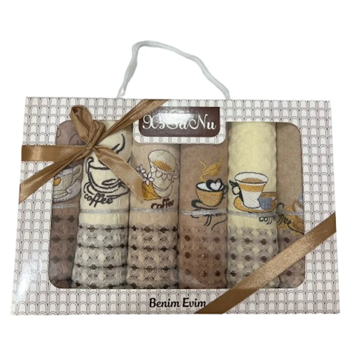 Набор кухонных полотенец TZE-756, хлопок, разноцветный, 6 шт