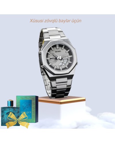 Hədiyyə dəsti Jsnsh_309 (Kişi qol saatı Skmei + Versace Eros ətir suyu 100 ml)