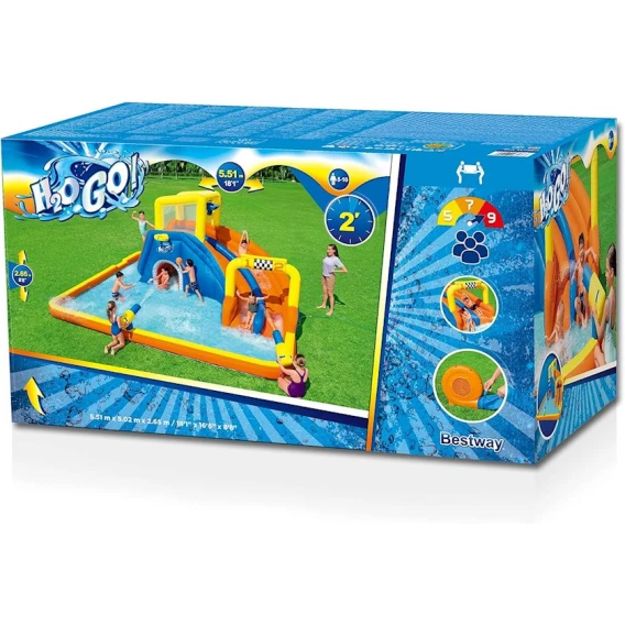Детский бассейн Bestway 53377, надувной, 551x502x265 см, разноцветный