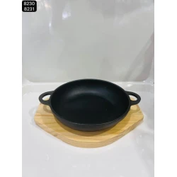 Сковорода 307, с деревянной подставкой, 19 см, чугун