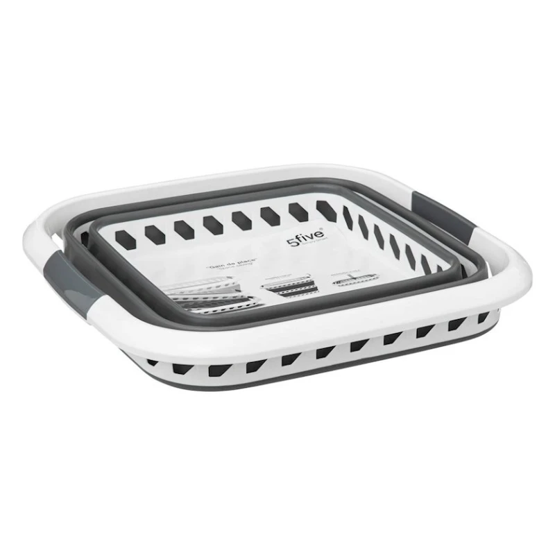 Корзина для белья 5Five, 48x34x49 см, полипропилен, серый/белый Корзина для белья 5Five, 48x34x49 см, полипропилен, серый/белый