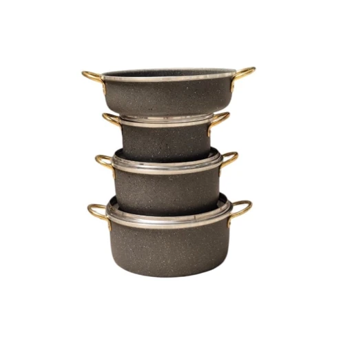 Набор кастрюль VIP SHA-00004385, гранит, коричневый, 20/24/28 см Набор кастрюль VIP SHA-00004385, гранит, коричневый, 20/24/28 см