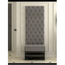 Ayaqqabı üçün tumba Art Mebel 38, laminat/parça, boz, 210х60х30 sm