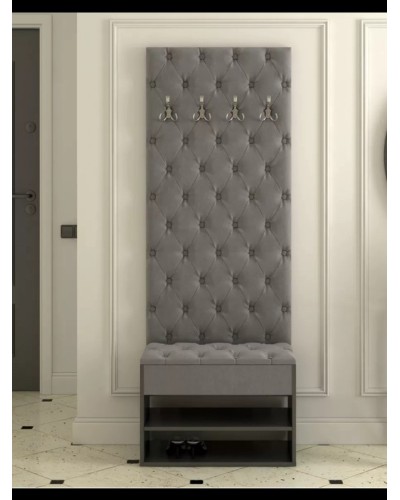 Ayaqqabı üçün tumba Art Mebel 38, laminat/parça, boz, 210х60х30 sm