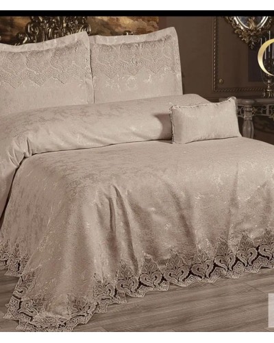 Yataq dəsti MiraNova SF-814, ikinəfərlik, qəhvəyi, yorğan üzü 240х260 sm, mələfə 260х260 sm, yastıq üzü 5 əd