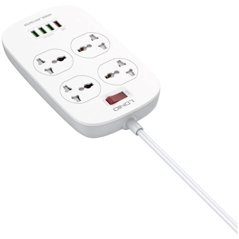 Сетевой фильтр LDNIO SC4407 2 м, 4-розеточный, White Сетевой фильтр LDNIO SC4407 2 м, 4-розеточный, White