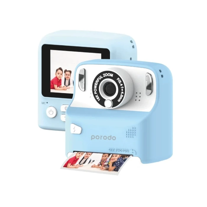 Печатная камера термопринтер Porodo LFS012, для детей, синий Печатная камера термопринтер Porodo LFS012, для детей, синий