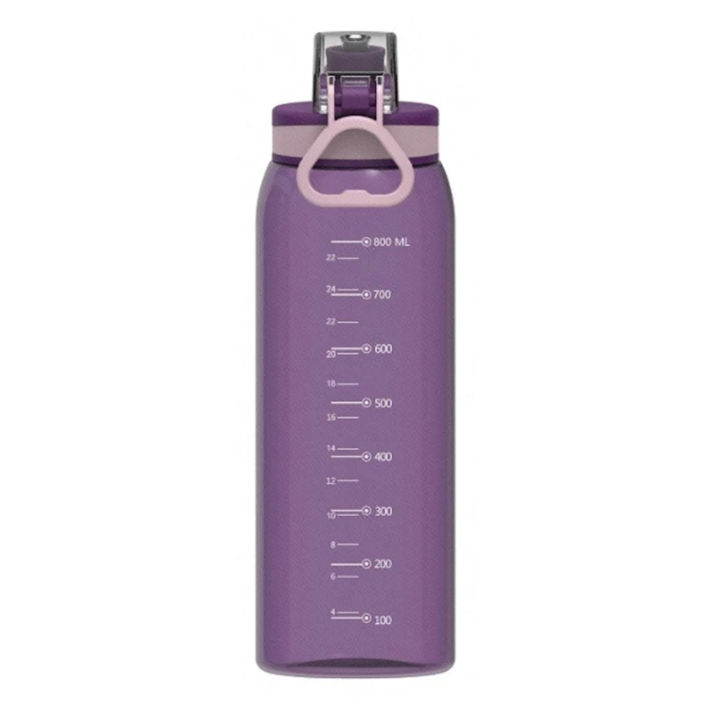 Спортивная бутылка Miniso, пластик, фиолетовая, 25.6x8x8 см, 900 мл Спортивная бутылка Miniso, пластик, фиолетовая, 25.6x8x8 см, 900 мл