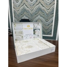 Yataq dəsti FIRST HOME Orkide, İnci, Menekşe, Manolya, Pandora, Fleur Satin, güpürlü, mələfə 250x250 sm, yorğan üzü 200x220 sm, yastıq üzü 50x70 sm 2 əd, ikinəfərlik, 100% pambıq, satin - TP-TK-224
