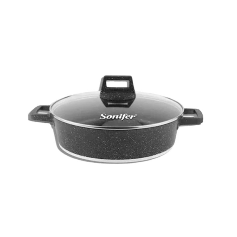 Сковорода с двумя отделениями Sonifer SF-1184, гранит, серая, 32 см Сковорода с двумя отделениями Sonifer SF-1184, гранит, серая, 32 см