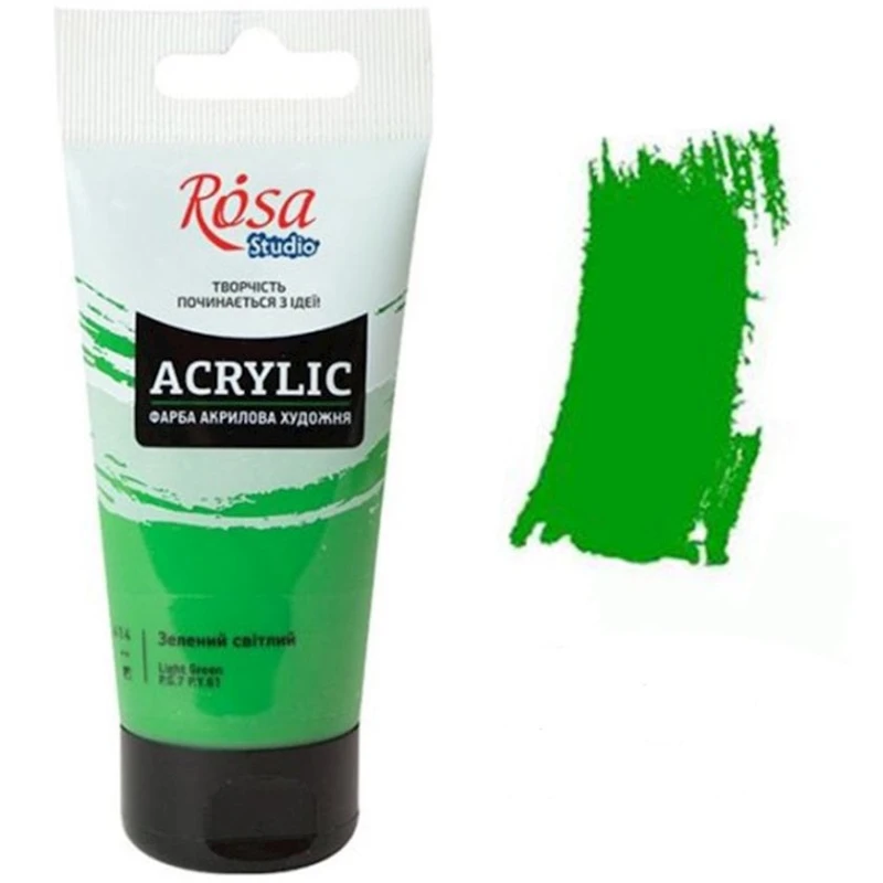 Акриловая краска Rosa Studio 414 светло-зеленая, 75 мл Акриловая краска Rosa Studio 414 светло-зеленая, 75 мл