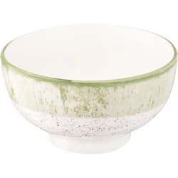 Салатница Ardesto Siena, фарфор, бело-зеленый, 11.5 см