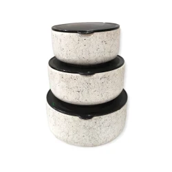 Контейнеры для хранения продуктов Antik Home 12×6 см,14×7 см, 16×8 см, керамика, белый/черный Контейнеры для хранения продуктов Antik Home 12×6 см,14×7 см, 16×8 см, керамика, белый/черный