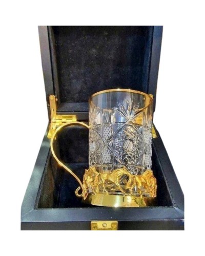 Stəkan altlığı ilə stəkan Karabakh Horse, 11 sm, büllur
